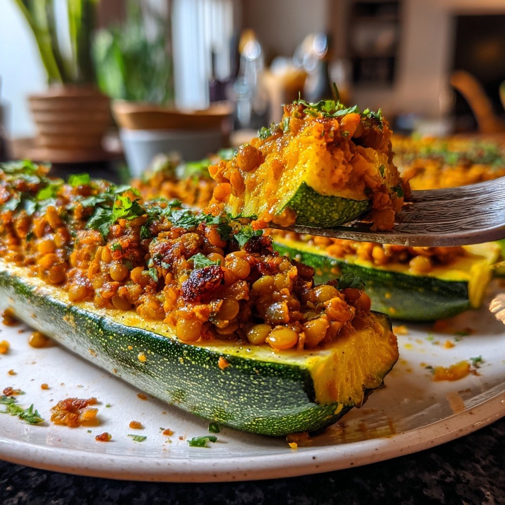 Gefüllte Zucchini mit Linsen