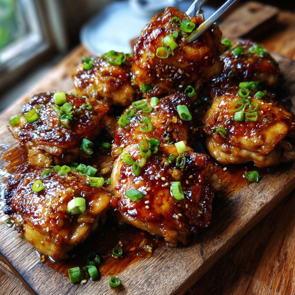 Honig-Knoblauch-Hühnerschenkel aus dem Ofen