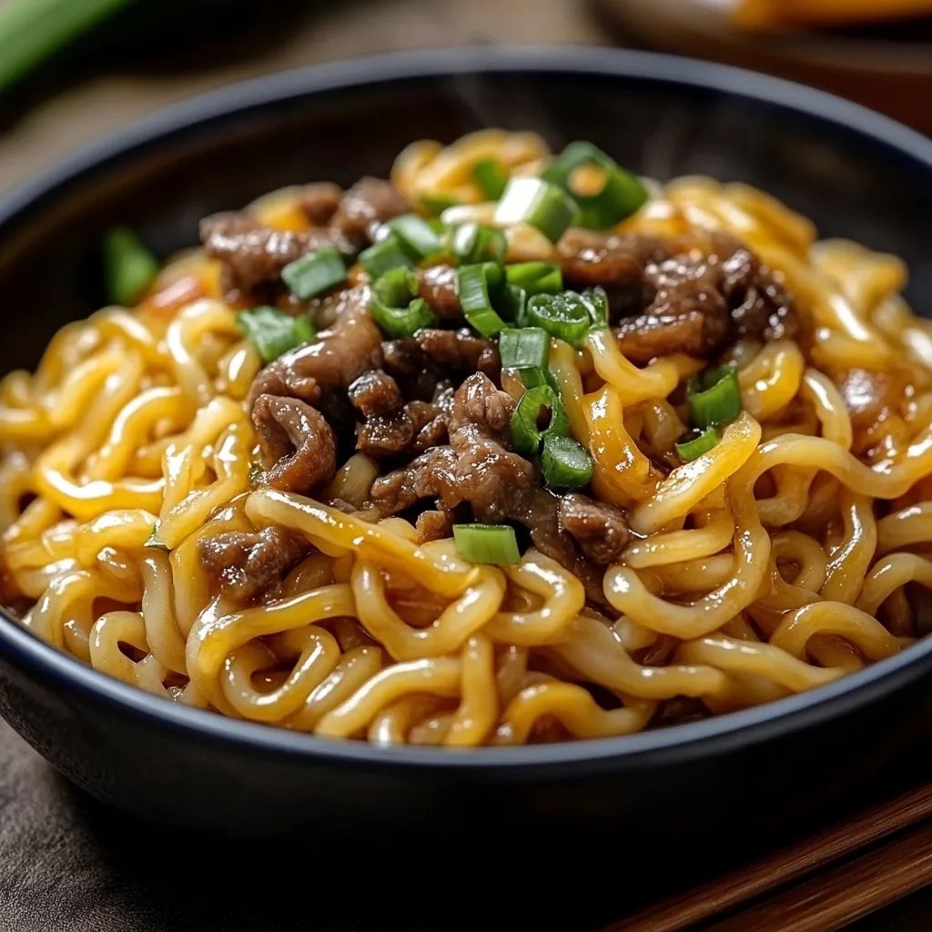 Mongolische Hackfleisch Nudeln