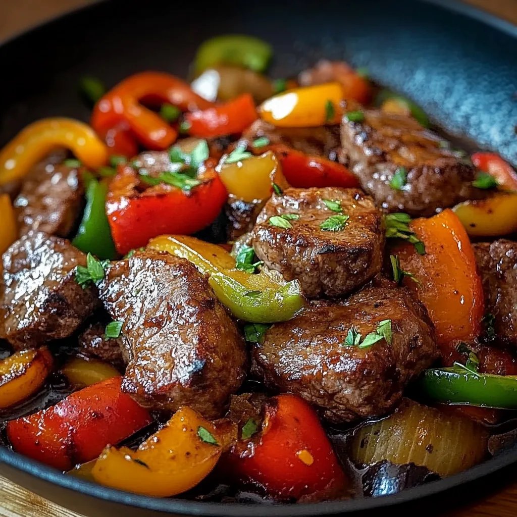 Pepper Steak mit Paprika und Zwiebeln