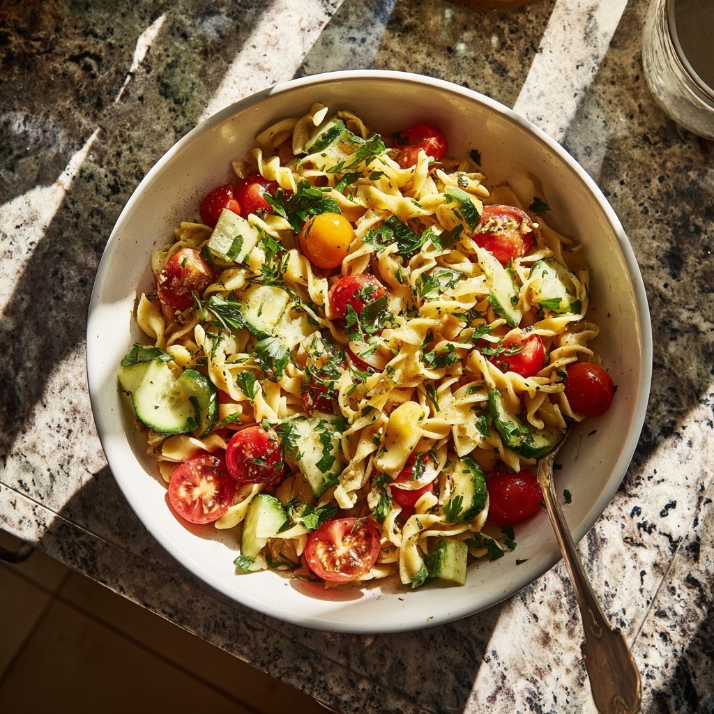 Mediterraner Nudelsalat Cremig