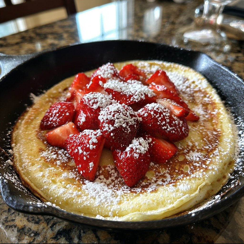 Pfannkuchen mit Erdbeeren