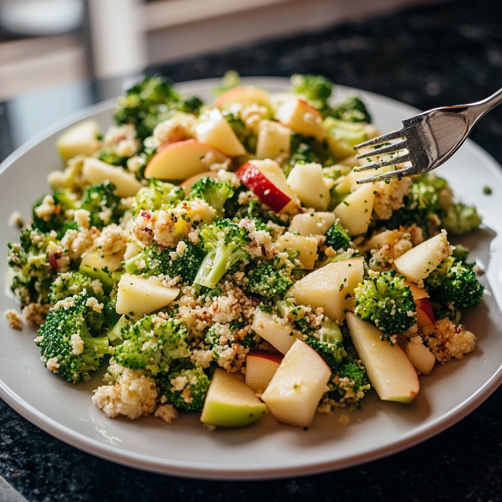 Roher Brokkoli-Salat mit Apfel – Vegan und Low Carb