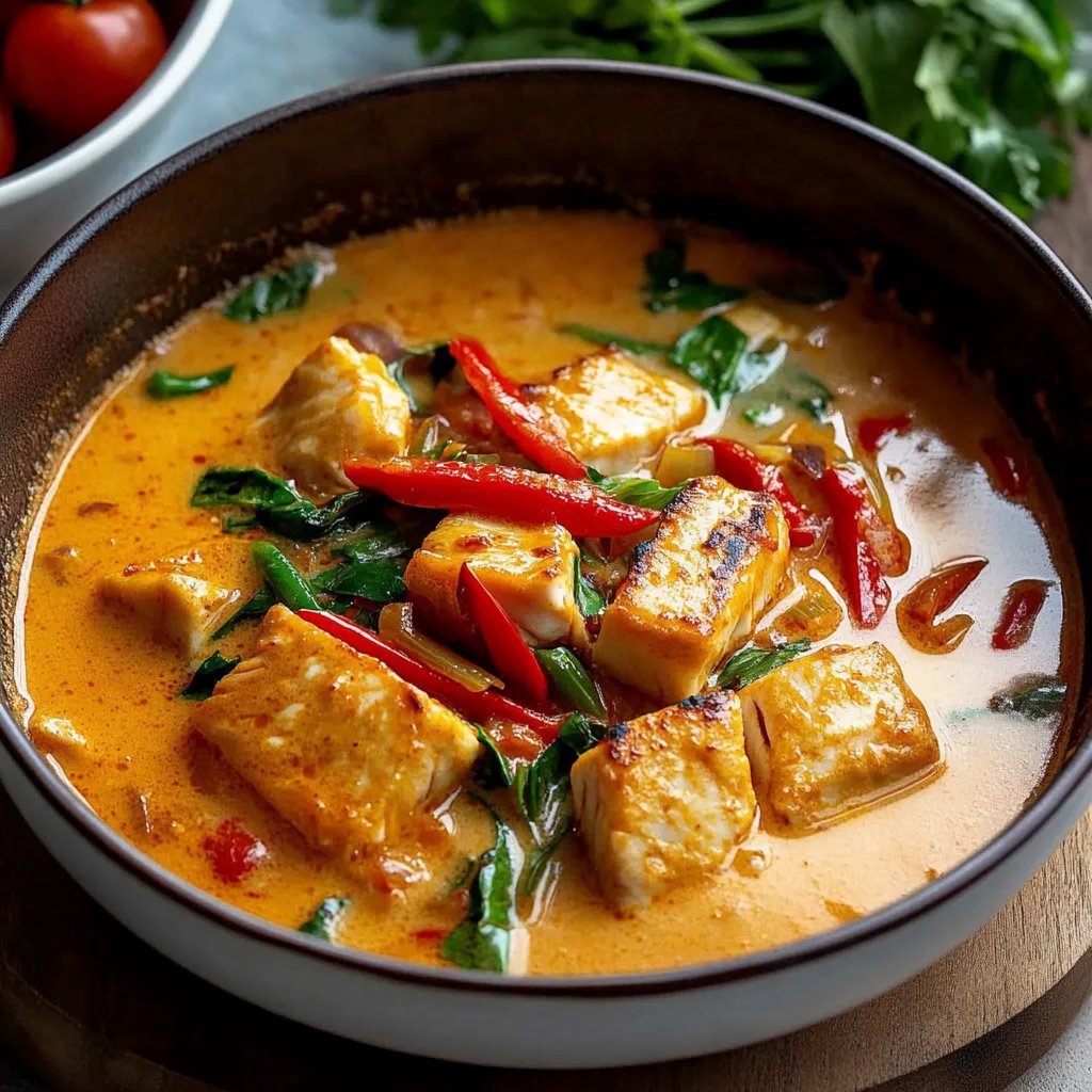 Thai Kokos Curry mit Lachs