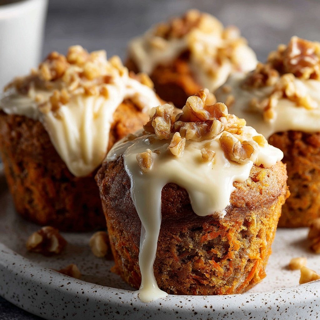 Karotten Muffins Mit Frischkäse Topping