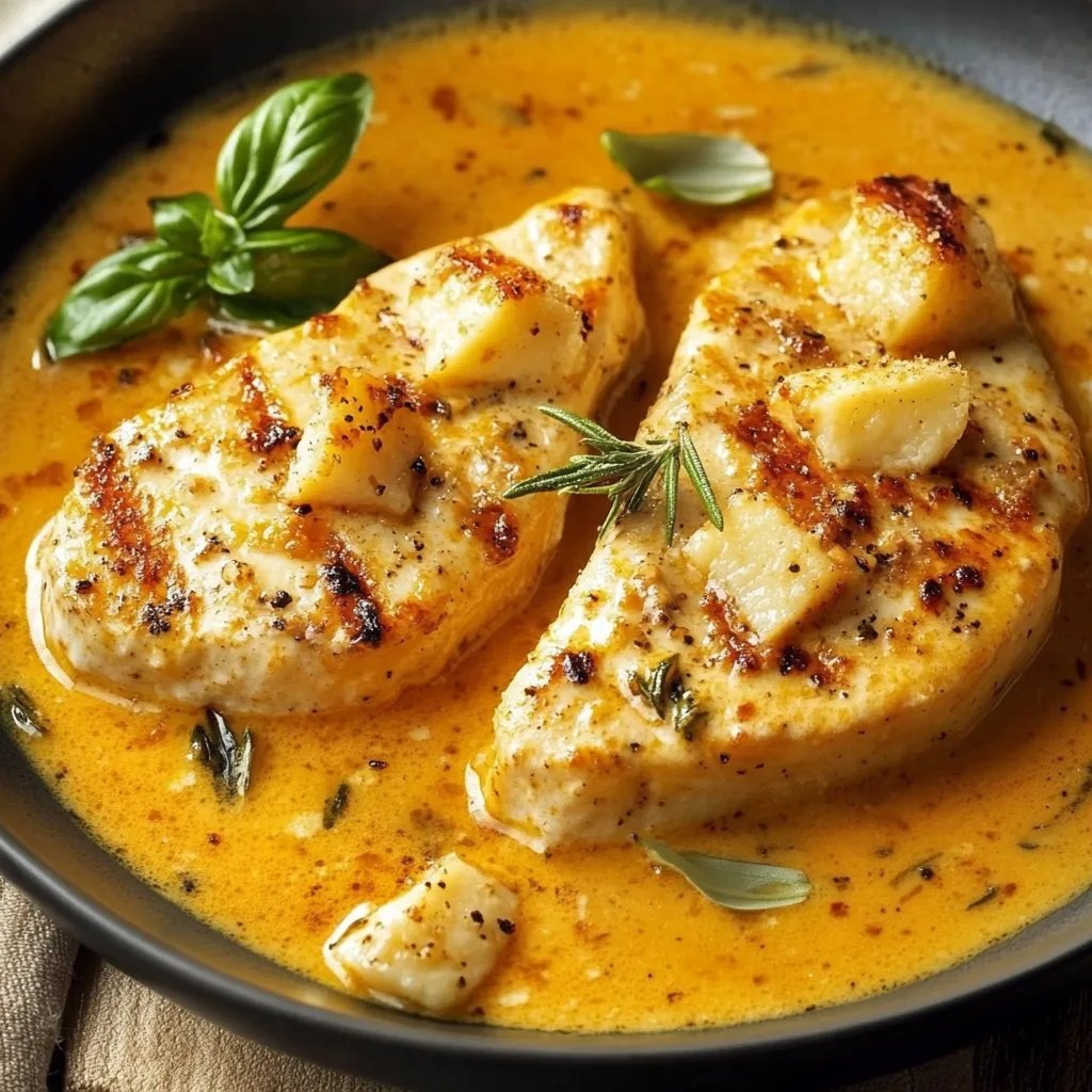 Hähnchenfilet in Frischkäse-Parmesan-Soße