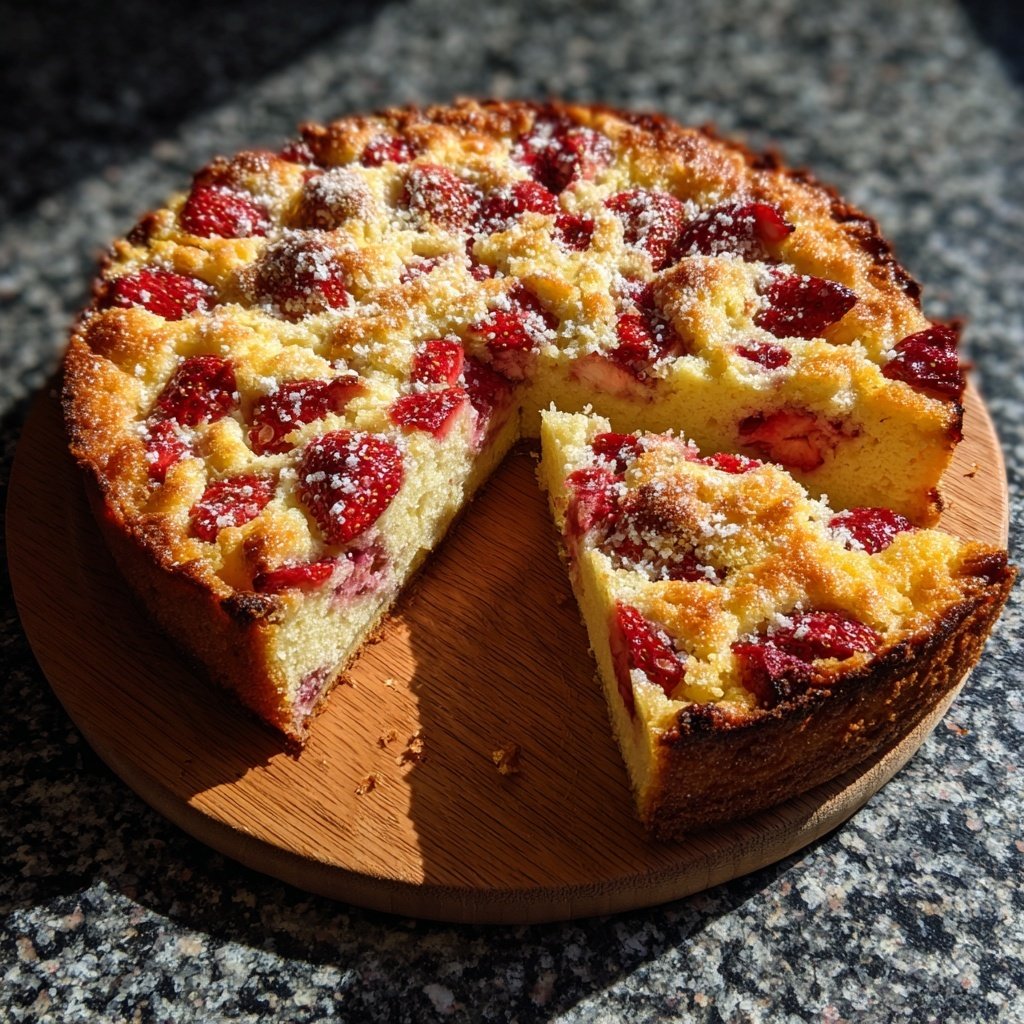 Erdbeerkuchen Mit Frischer Zitronenschale