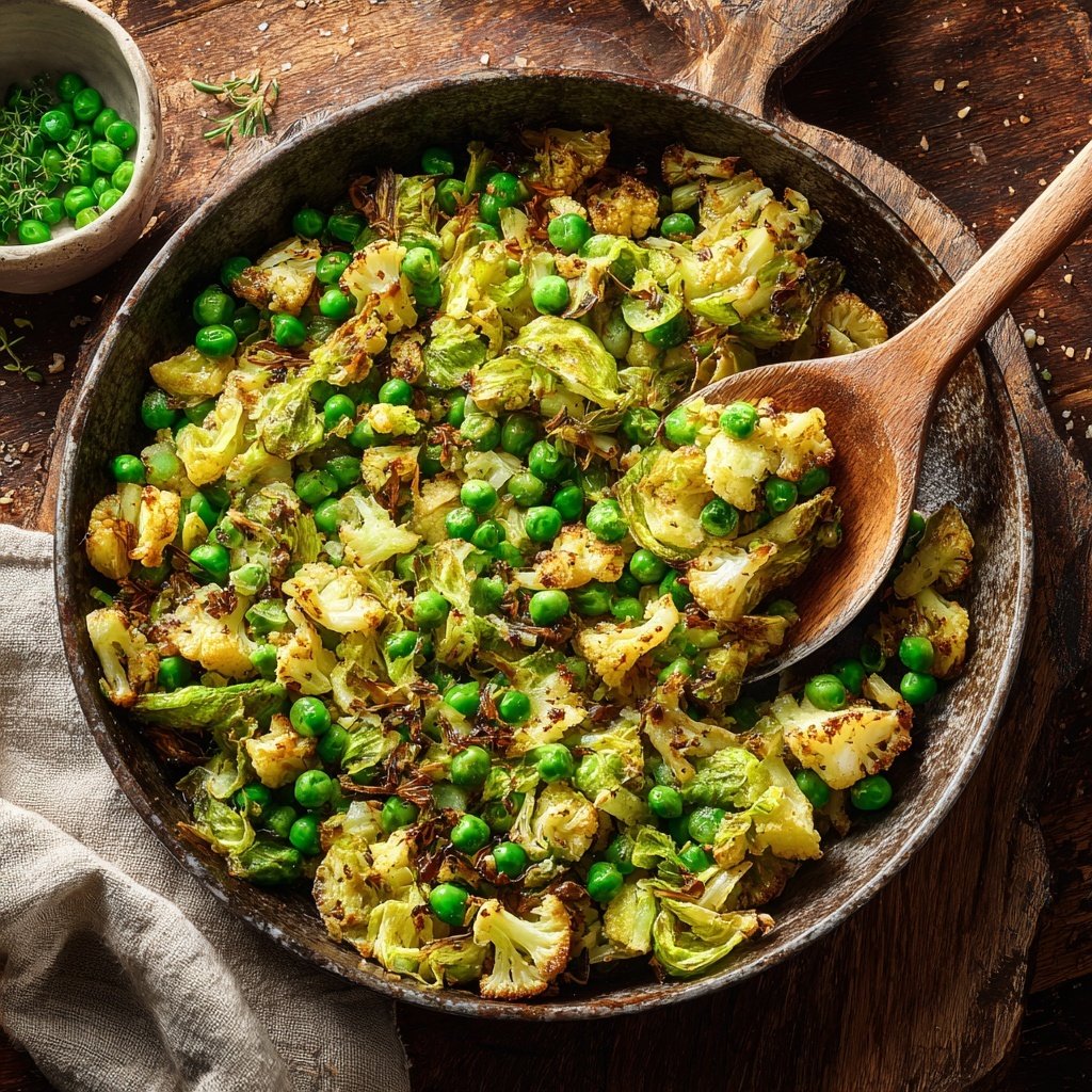 Blumenkohl Reis Pfanne Mit Erbsen