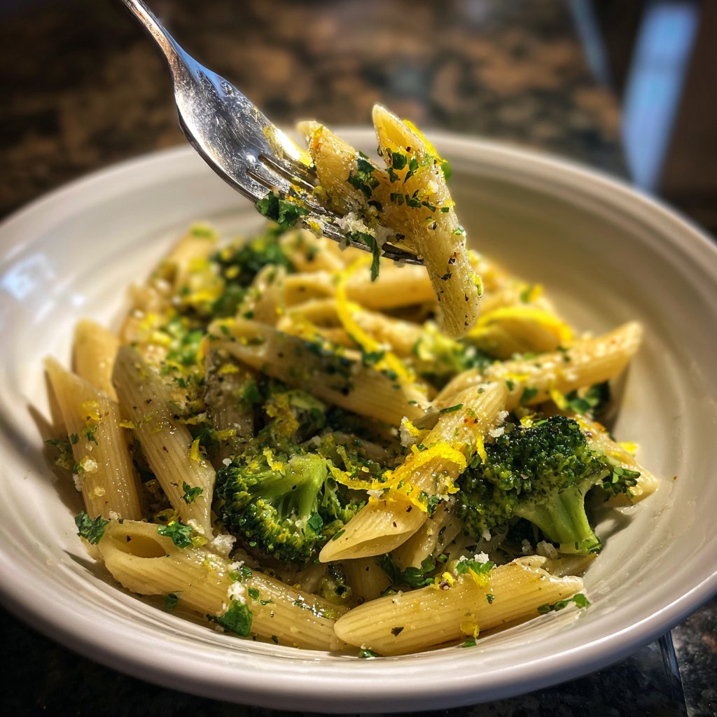 Penne mit Brokkoli und Zitronenschale