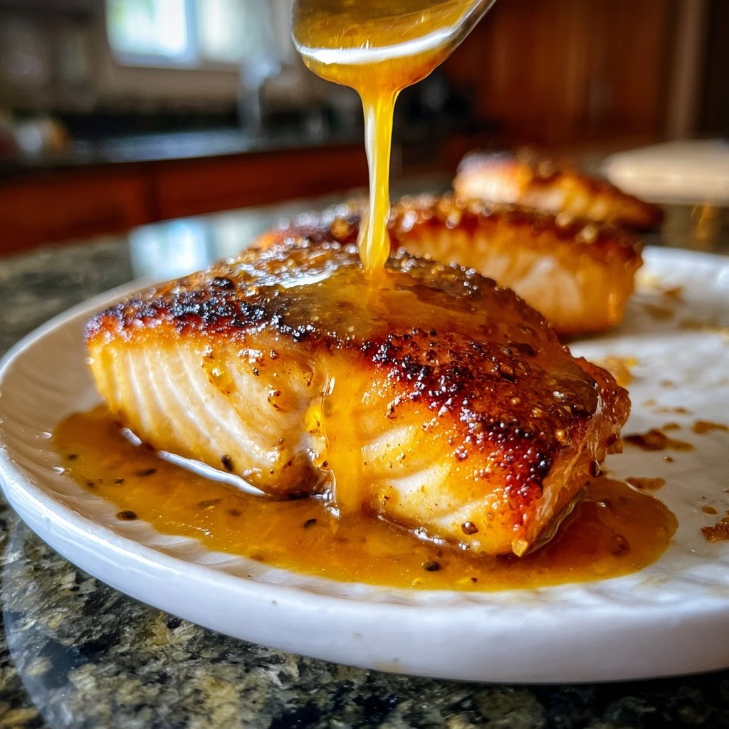 Lachsfilet mit Honig-Senf-Sauce