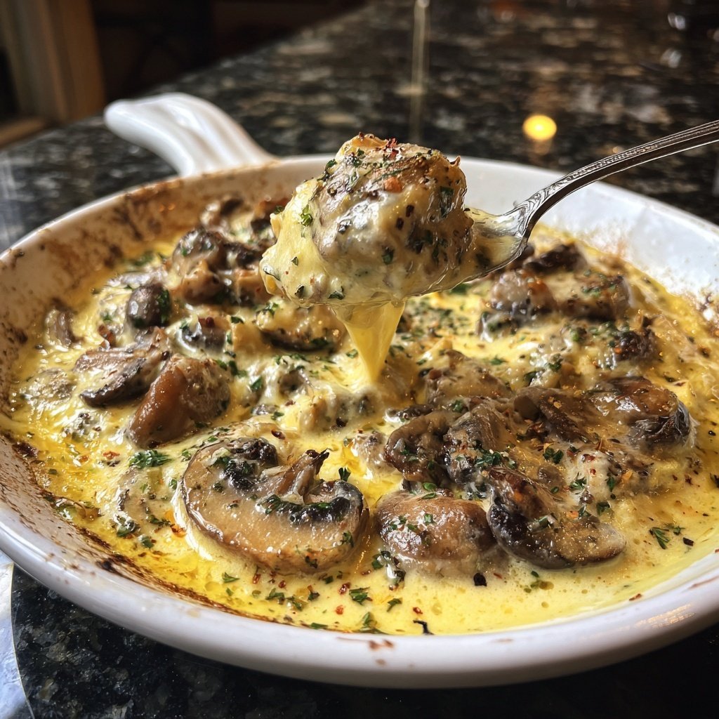 Abendessen mit cremiger Pilzpfanne